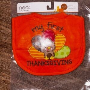 Neat Solutions Orange Thanksgiving Baby Bib